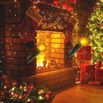 Torch Lamp - Torch Light with Wall Mountable - 11 Inch LED Night Light - USB Rechargeable for Nightstand Lamp - Costume Cosplay Light - Kid's Bedroom Living Room Gaming Room Study Room Decor (Red)