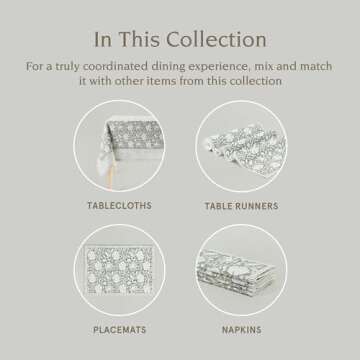 over&back Hand-Blocked Printed Cotton Cloth Napkins - Washable Napkins Set for Mixing, Matching, and Creating a Custom Home Decor Tablescape - Green Floral