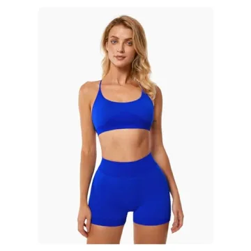 Stylish ABOCIW Seamless Royal Blue Workout Set for Women