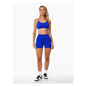 Stylish ABOCIW Seamless Royal Blue Workout Set for Women