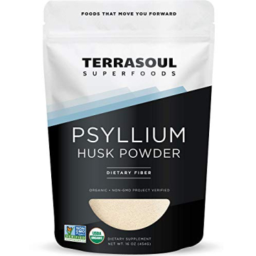 Terrasoul Superfoods Organic Psyllium Husk Powder 1Lb - Premium Quality