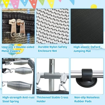 SZBOB Kids Trampoline with Safety Net for Ages 1-8