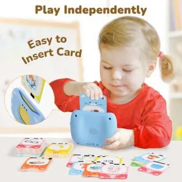 JoyCat Talking Flash Cards for Toddlers 1-5 Clear Voice & Thick Cards & Easy to Slide in and Out, Independent Play & Speech Development Toys, 20 Topics Including Numbers & Letters & Songs