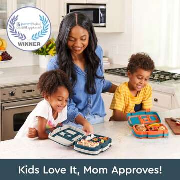 Bentgo Kids Prints Leak-Proof, 5-Compartment Bento-Style Kids Lunch Box - Ideal Portion Sizes for Ag...