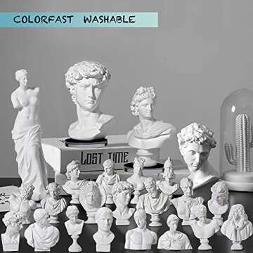 LAGOM HOUSE Greek Bust Statue and Sculptures Set of 10 PCS Greek Bust Statue Decor Roman Resin Mini ...