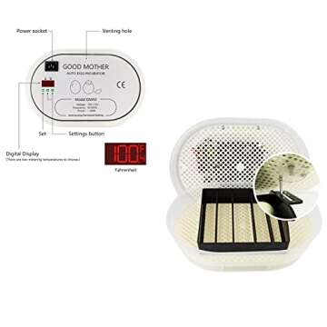 GOOD MOTHER Digital Fully Automatic Egg Incubator 9-12 Chicken Eggs [Fahrenheit] Poultry Hatcher for Chickens Ducks Goose Birds Quail Eggs