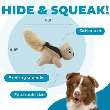 Outward Hound Squeakin' Squirrels Plush Replacement Dog Toys - 3 Pack