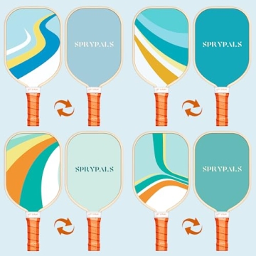 Pickleball Paddles Set of 4, Premium Wood with 4 Indoor & Outdoor Pickleball Balls and 1 Carry Bag, Pickleball Rackets with Ergonomic Cushion Grip for Beginner & Professional Gifts for Women Men Youth