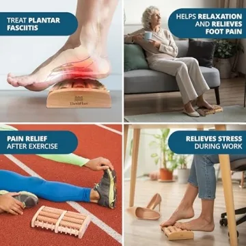 TheraFlow Wooden Foot Massager for Pain Relief and Relaxation