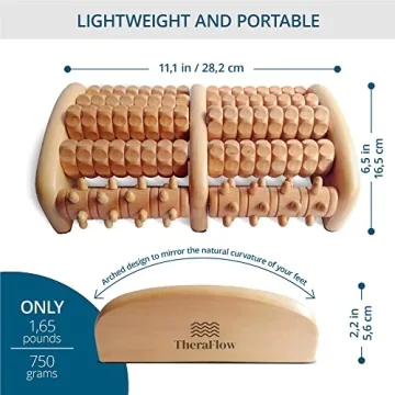 TheraFlow Wooden Foot Massager for Pain Relief and Relaxation
