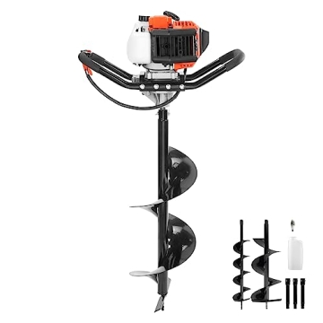 VEVOR 52cc Gas Powered Post Hole Digger with Two Drill Bits