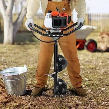 VEVOR 52cc Gas Powered Post Hole Digger with Two Drill Bits