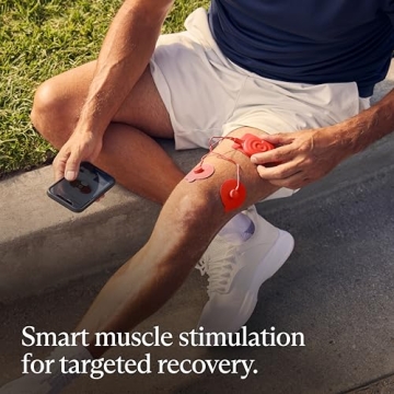 Therabody PowerDot 2.0 Uno, Stim TENS Unit for Pain Relief, Bluetooth Electrical Muscle Stimulation Device, 1 Smart Wireless NMES & TENS Pod for Muscle Pain, Period Cramp and Discomfort Relief (Red)