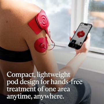 Therabody PowerDot 2.0 Uno, Stim TENS Unit for Pain Relief, Bluetooth Electrical Muscle Stimulation Device, 1 Smart Wireless NMES & TENS Pod for Muscle Pain, Period Cramp and Discomfort Relief (Red)