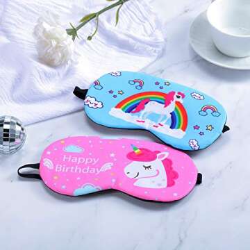 Gejoy 5 Pieces Unicorn Sleeping Mask Blindfold Sleep Mask Eye Mask Cover for Men Women Kids