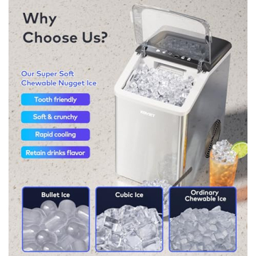 KOVIET Nugget Ice Maker - 42 lbs Chewable Ice Machine