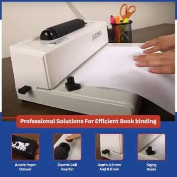 TruBind Coil Binding Machine with Electric Coil Inserter | Manually Punch up to 12 Sheets | 440 Sheet Bind Capacity with 4:1 Pitch | 2-Year Warranty | Heavy-Duty Coil Crimping Pliers Included