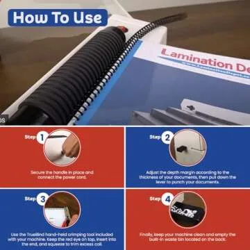 TruBind Coil Binding Machine with Electric Coil Inserter | Manually Punch up to 12 Sheets | 440 Sheet Bind Capacity with 4:1 Pitch | 2-Year Warranty | Heavy-Duty Coil Crimping Pliers Included