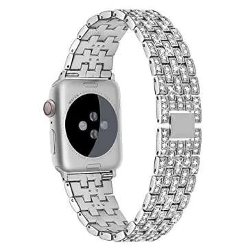 Dsytom Bing Bands Compatible with Apple Watch Band 38mm 40mm 41mm 42mm 44mm 45mm 46mm 49mm, Jewelry Replacement Strap for iWatch Series Ultra 2 10/9/8/7/6/5/4/3/2/1/SE Ultra