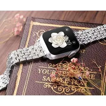 Dsytom Bing Bands Compatible with Apple Watch Band 38mm 40mm 41mm 42mm 44mm 45mm 46mm 49mm, Jewelry Replacement Strap for iWatch Series Ultra 2 10/9/8/7/6/5/4/3/2/1/SE Ultra