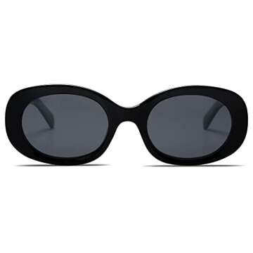 Allarallvr Retro Oval Polarized Sunglasses for Women and Men Vintage Designer Style Gafas De Sol Para Mujer AR82023 Black