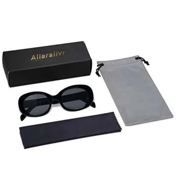 Allarallvr Retro Oval Polarized Sunglasses for Women and Men Vintage Designer Style Gafas De Sol Para Mujer AR82023 Black
