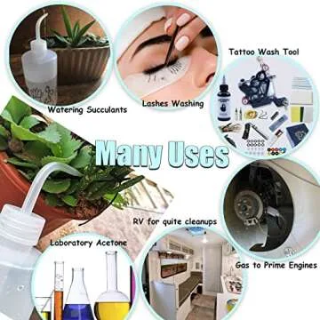 Valchoose Plastic Squeeze Bottle Leak Proof, 250ml | 8.5oz White Wash Bottle Chemical, LDPE, Safety, Medical with Narrow Mouth Scale Labels for Succulent Tattoo Label Watering (1 Bottle)