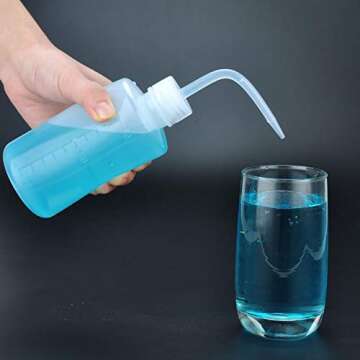 Valchoose Plastic Squeeze Bottle Leak Proof, 250ml | 8.5oz White Wash Bottle Chemical, LDPE, Safety, Medical with Narrow Mouth Scale Labels for Succulent Tattoo Label Watering (1 Bottle)