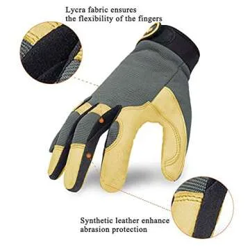 Intra-FIT Deerskin Work Gloves for Comfort and Dexterity