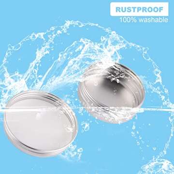 OBKJJ 48 Pcs Aluminum Round Cans with Lid, 2 Oz Metal Tins Food Candle Containers with Screw Tops for Crafts, Food Storage, DIY (Silver)