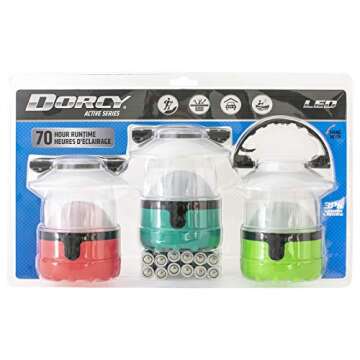 Dorcy Mini Lanterns - 4 LED Light with Batteries, 3 Pack