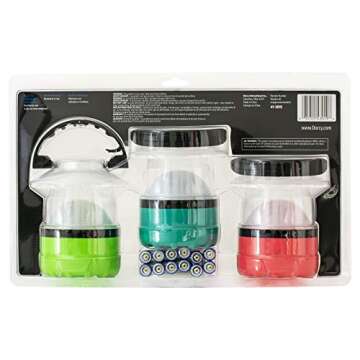 Dorcy Mini Lanterns - 4 LED Light with Batteries, 3 Pack