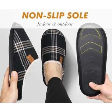 Cozy COFACE Memory Foam Scuff Slippers for Men