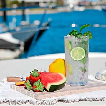 BELLAFORTE Shatterproof Tritan Plastic Tall Tumbler, Set of 4, 18oz - Myrtle Beach Drinking Glasses - Unbreakable Drinking Glasses for Parties - BPA Free - Clear