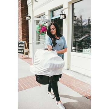 Copper Pearl Multi-Use Cover: Car Seat Covers, Nursing Cover, and Stroller Cover for Sun - Stretchy Fabric, All-Season Use, Stylish Designs, Easy Access for Moms - Everest