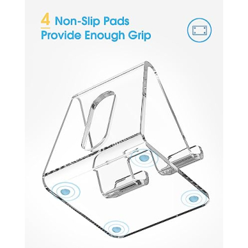 KTRIO Clear Phone Stand Holder for All Smartphones and iPhones