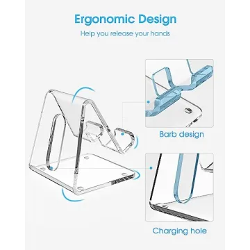 KTRIO Clear Phone Stand Holder for All Smartphones and iPhones
