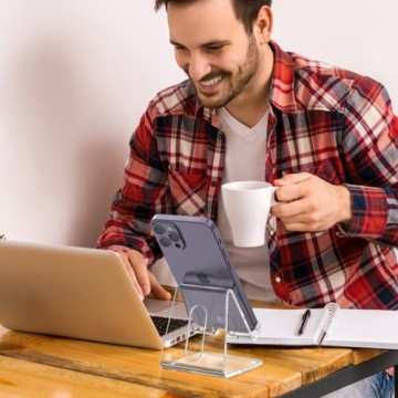 KTRIO Clear Phone Stand Holder for All Smartphones and iPhones