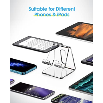 KTRIO Clear Phone Stand Holder for All Smartphones and iPhones