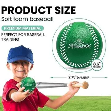 Fastes Baseballs 6 Pack, Soft Baseballs for Kids, Colorful Toddler Foam Practice Baseballs, Perfect for Hitting and Indoor or Outdoor Play, Baseball Gifts for Boys