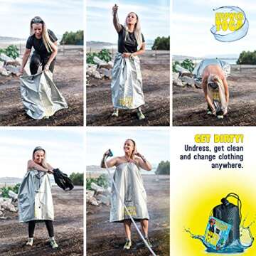Shower Toga – Wearable Shower Garment, Privacy RV & Camping Shower, Surf Poncho, Shower Tent, or Portable Changing Room, Camping, Pool, & Outdoor Shower, Regular Size