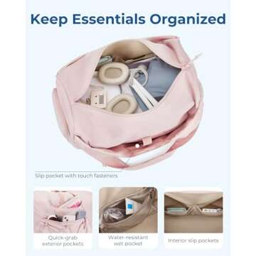 BAGSMART Lightweight Gym Bag for Women with Shoe Compartment