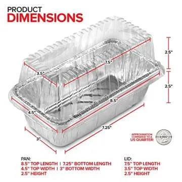 Stock Your Home Disposable Aluminum Loaf Pans with Lids, 2 Lb (50 Pack) Foil Baking Tins with Plastic Lid, Tin Pan with Cover for Cake, Banana Bread, Meatloaf, Mini Lasagna, Drip Trays