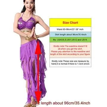 ZLTdream Belly Dance 16PCS-Curling Jellyfish Skirt for Girls andWomen Belly Dancing Outfits Red