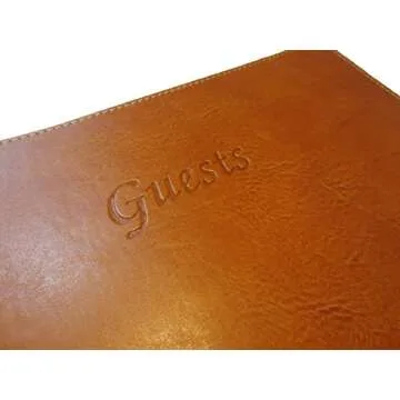 Fiorentina Soft Cover Italian Leather Guest Book with Guests Embossed on Cover - Tan