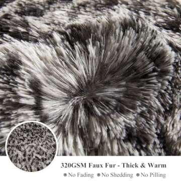 XeGe Cheetah Print Fluffy Faux Fur Duvet Cover Set, 3 Pieces Soft Plush Shaggy Fuzzy Bedding Set(1 Faux Fur Leopard Print Comforter Cover + 2 Furry Pillowcases), Zipper Closure(Queen, Light Grey)