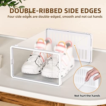 JONYJ Clear Stackable Shoe Organizer for Neat Storage