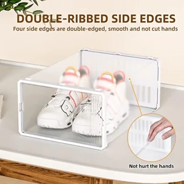 JONYJ Clear Stackable Shoe Organizer for Neat Storage