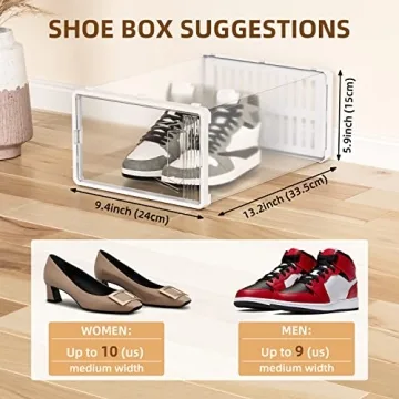 JONYJ Clear Stackable Shoe Organizer for Neat Storage