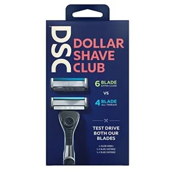 Dollar Shave Club Men's Razor Mixed Starter Shaving Kit Includes 1 Handle, 4-Blade Cartridge, and 6-...